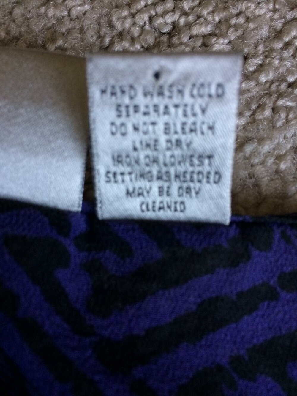 Chico’s Black and Purple Long Sleeve Sheer Silk Asymmetrical Top - Picture 13 of 16